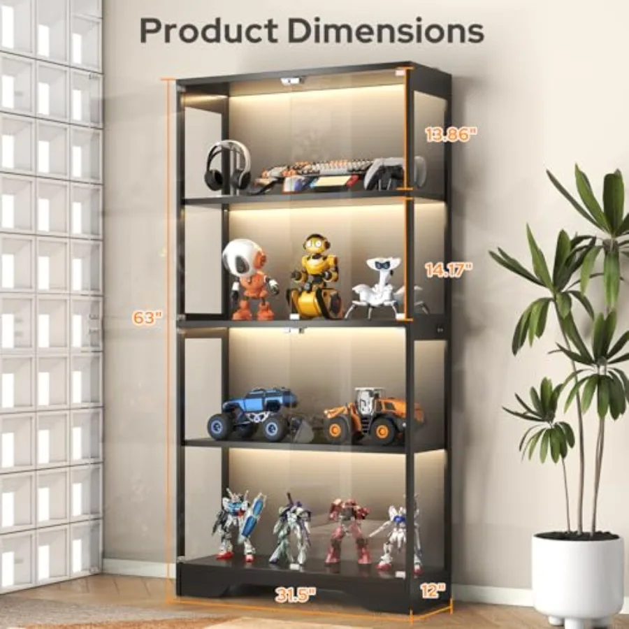 Display Cabinet with Glass Doo - đánh giá và giá Books