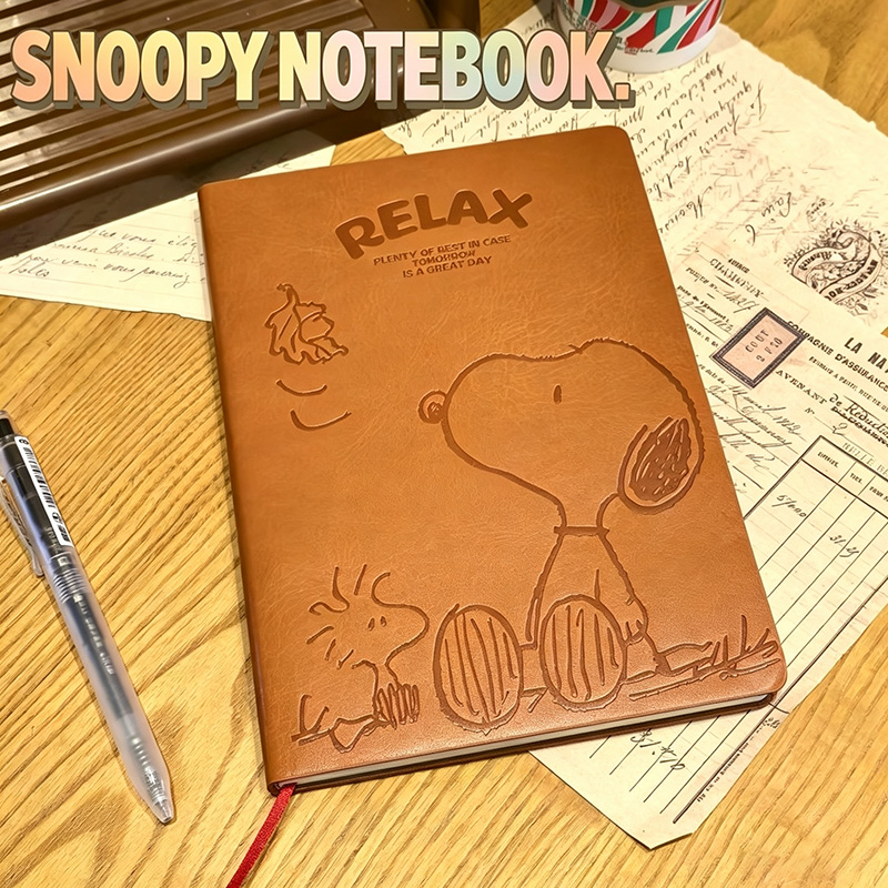 Vintage Snoopy A5 Leather Note - đánh giá và giá Vintage Leather Journal Notebook
