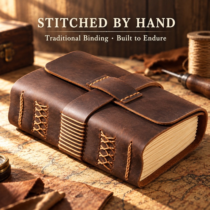 Handmade Leather Traveler Note - đánh giá và giá Vintage Leather Journal Notebook